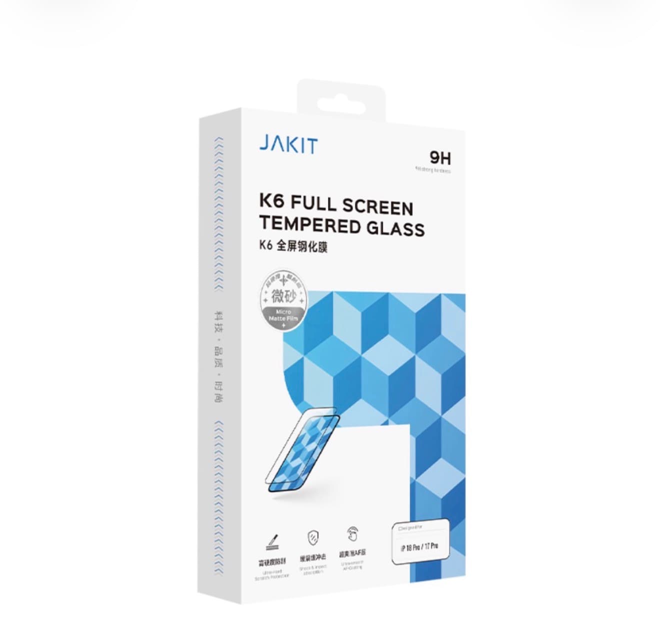 JAKT K6微砂AG钢化膜 ( iPhone 18 系列 )